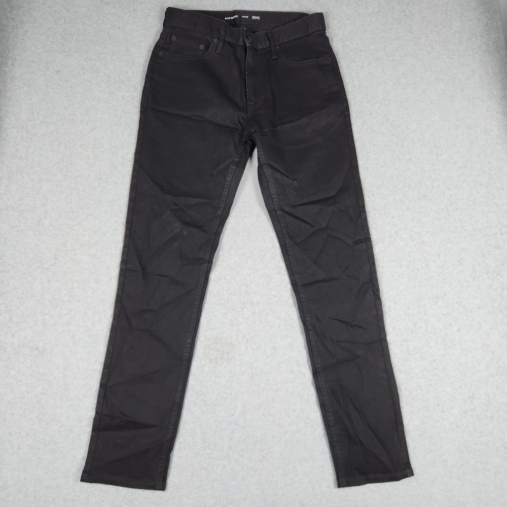 Old Navy Jeans Mens 30x32 Black Denim Stretch Never-Fade Skinny Fit Streetwear